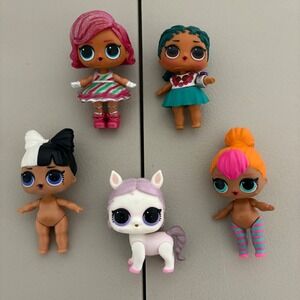 LOL Surprise Doll Lot of 5 Figures Peppermint Pet Pony Blk White Bow Collectible